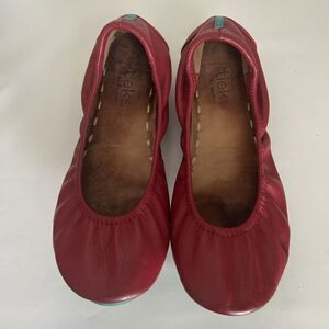 Tieks by Gavrieli Red Leather Ballet Flats Foldable Travel Shoes Womens Size 6